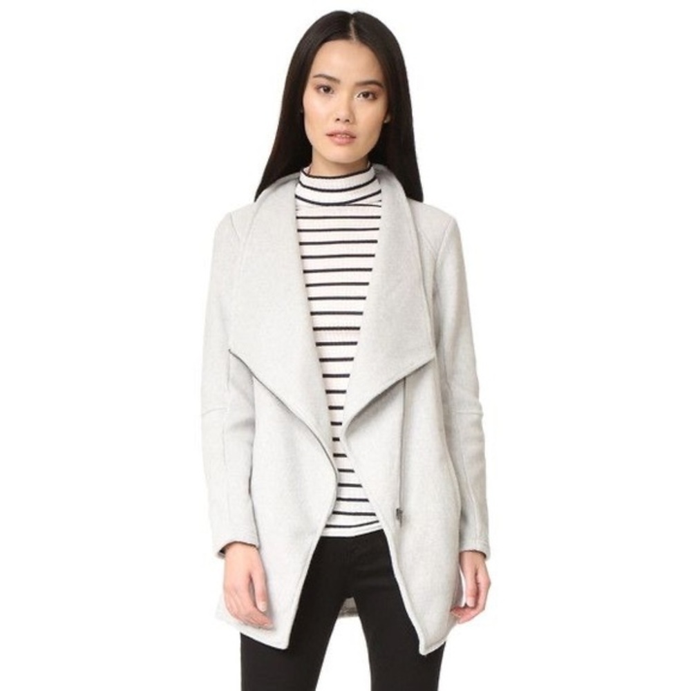 ***PRELOVED*** BB Dakota Light Grey Off the clock knit moto jacket (2 pockets!)‎
